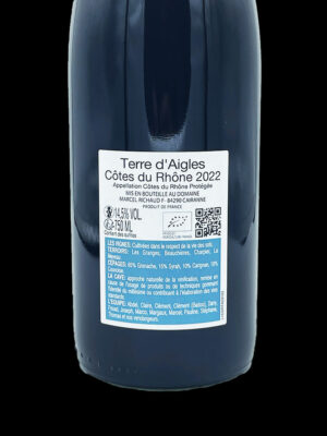 Terre d'Aigles 2022 - Domaine Marcel Richaud - Côte du Rhône - Contre étiquette